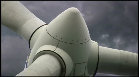 Wind turbine under a cloudy sky on the island of Gotland in Sweden Stock Footage 165085