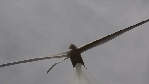 Wind Turbine - Under the Rotor Close Up Video stock 77840212