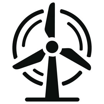Wind turbine vector icon renewable energy glyph 스톡 일러스트