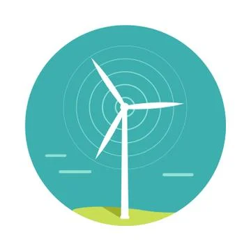 Wind Turbine Vector Illustration In Flat Design Stockillustratie