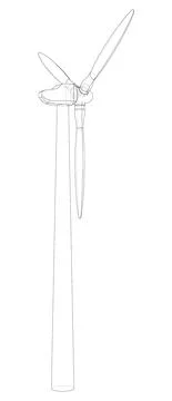 Wind turbine. Vector rendering of 3d イラスト素材