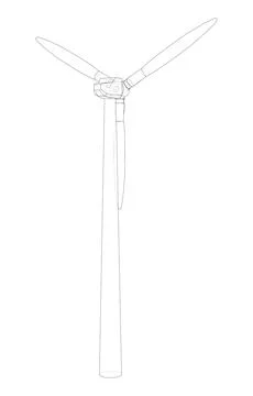Wind turbine. Vector rendering of 3d 스톡 일러스트