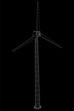 Wind turbine vector wireframe Stock Illustration