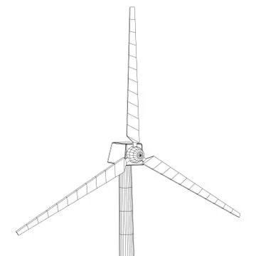 Wind turbine vector wireframe Stock Illustration