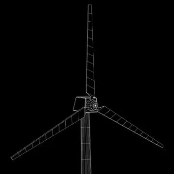 Wind turbine vector wireframe Stock Illustration
