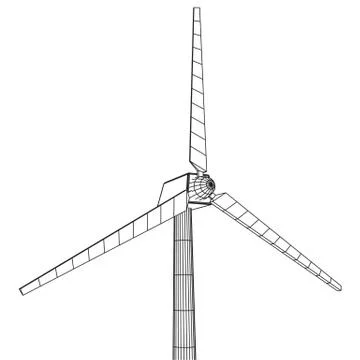 Wind turbine vector wireframe Stock Illustration