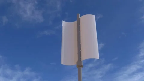 Wind turbine vertical Axis SAVONIUS type Stock Footage 167204725