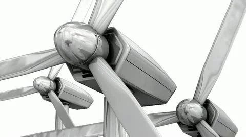 Wind turbine with white background. Stock Footage 11412394