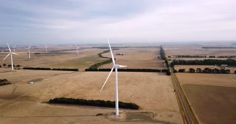 Wind Turbine Wide Orbit Stock Footage