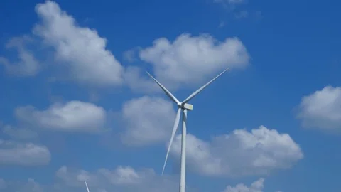 Wind Turbine in wind farm with cloud sky Stock Footage 74525958