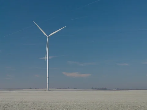 Wind Turbine in winter Stock Footage 72892808
