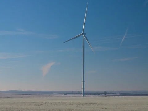 Wind Turbine in winter Stock Footage 72906224