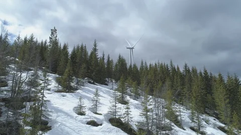 Wind turbine  at winter Stock-Footage 130072703