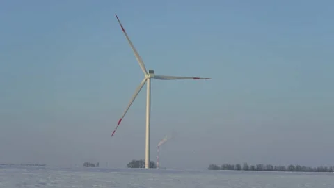 Wind turbine in winter Stock Footage 151671288