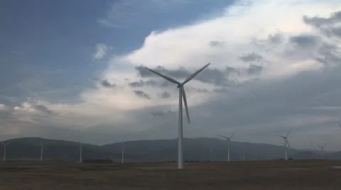 Wind Turbines 02 Vídeo Stock 12661350