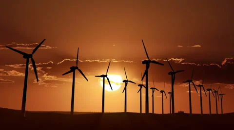 Wind turbines 06 Stock Footage 1094446