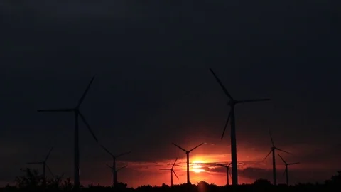 Wind turbines 1 Stock Footage 127117544