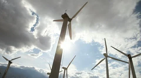 Wind Turbines 2 Stock Footage 12334347