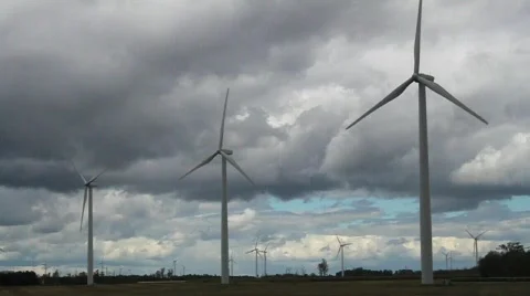 Wind Turbines (3) Video Stock Footage 838683