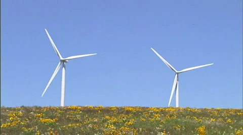 Wind Turbines 4 Stock Footage