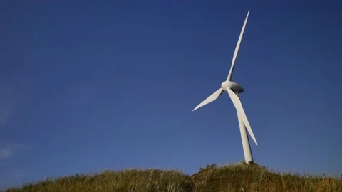 Wind turbines in action Stock Footage 228676279