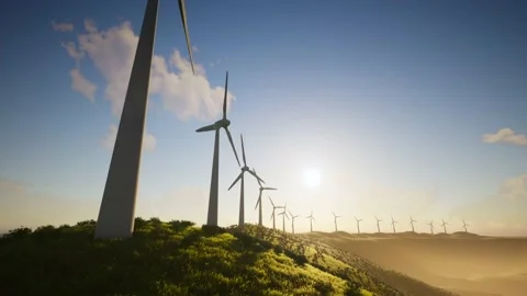 Wind Turbines Aerial 動画素材 155423845