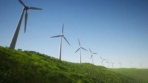 Wind Turbines Aerial 動画素材 155424926