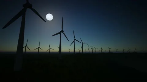 Wind Turbines Aerial Video stock 155456848