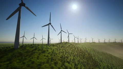 Wind Turbines Aerial 스톡 동영상 155457364