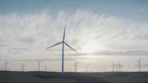 Wind Turbines in the Afternoon Video stock 104987771