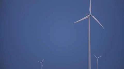 Wind turbines against the background of the evening sky Stock Footage 247576287