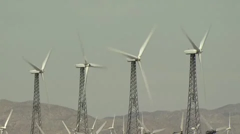 Wind Turbines Against Mountainous Backdrop 스톡 동영상 19169002