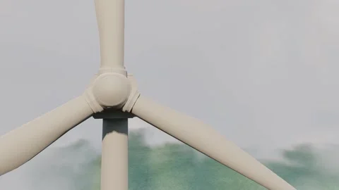 Wind turbines among the clouds 3d animation Stock Footage 170018196