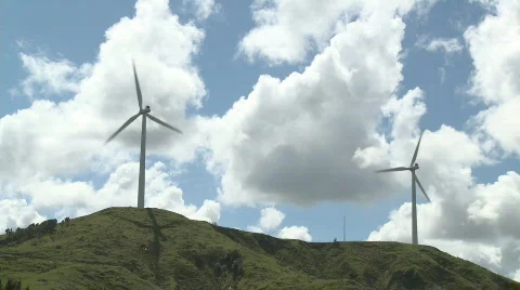 Wind turbines and clouds Stock Footage 539805