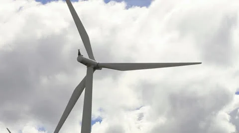Wind Turbines and Clouds Timelapse with Zoom in Washington State Stock Footage 25542245