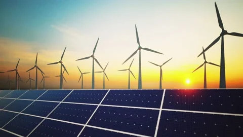 Wind Turbines and Solar Panel 스톡 동영상 229467500