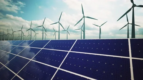 Wind Turbines and Solar Panel 스톡 동영상 229467503