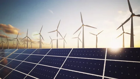 Wind Turbines and Solar Panel 스톡 동영상 229467506