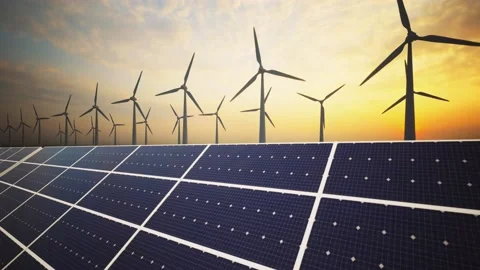 Wind Turbines and Solar Panel 스톡 동영상 229467508