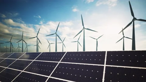 Wind Turbines and Solar Panel 스톡 동영상 229467529