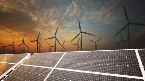 Wind Turbines and Solar Panel 스톡 동영상 229467530