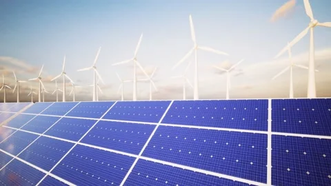 Wind Turbines and Solar Panel 스톡 동영상 229467651