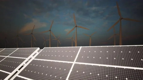 Wind Turbines and Solar Panel 스톡 동영상 229467721