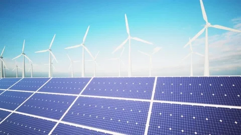 Wind Turbines and Solar Panel 스톡 동영상 229467735