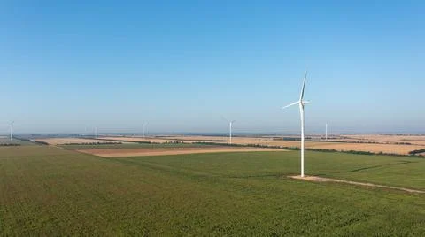 Wind turbines are a source of ecological energy 写真素材