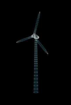 Wind turbines on black background 스톡 일러스트