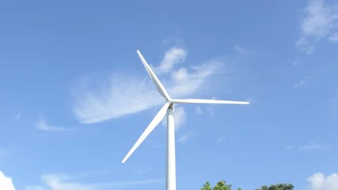 Wind turbines with bluesky. Stock Footage 294367612
