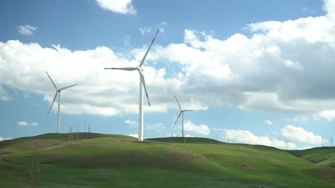 Wind turbines in China Stock Footage 95978987