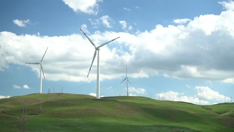 Wind turbines in China Stock Footage 95979000