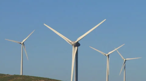 Wind turbines clean energy Stock Footage 47657936